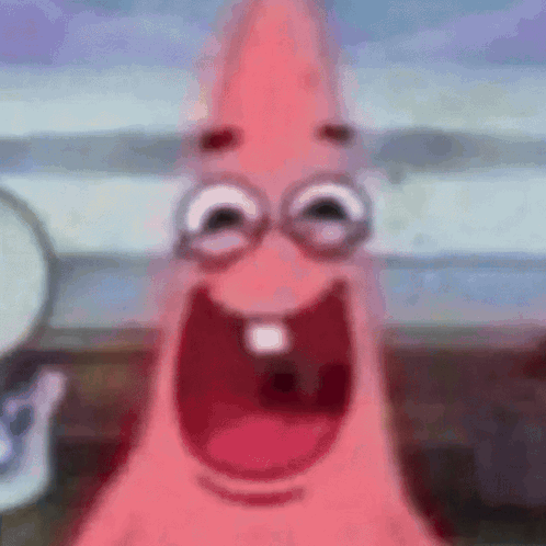 Patrick Star Funny Face Wide Open Mouth