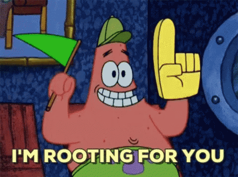 Patrick Star Holding Green Flag Rooting For You
