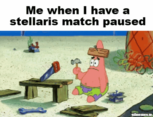 Patrick Star Holding Hammer and Saw