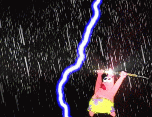 Patrick Star Holding Lightning Bolt GIF