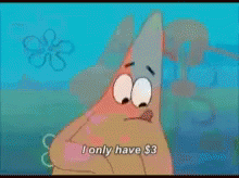 Patrick Star Holding Money GIF