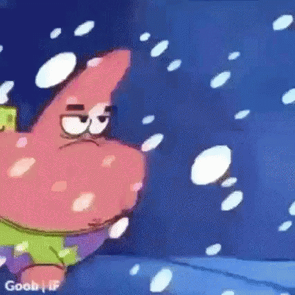 Patrick Star in the Snow