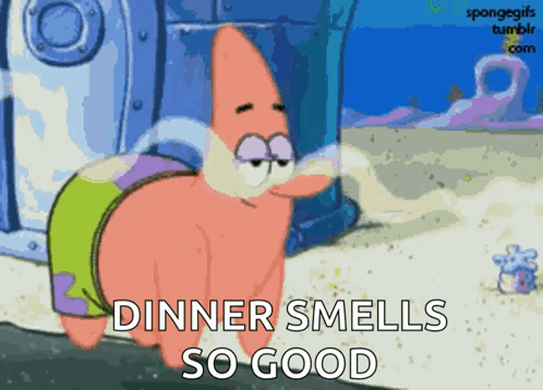 Patrick Star Says Dinner Smells So Good GIF