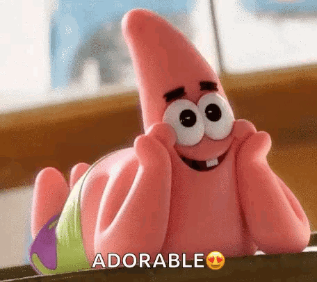 Patrick Star Smiling on Stomach