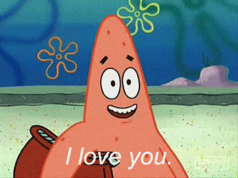 Patrick Star Smiling Saying I Love You