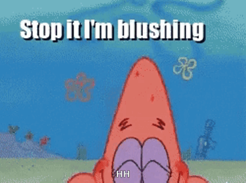 Patrick Star Smiling Says Stop It I'm Blushing GIF