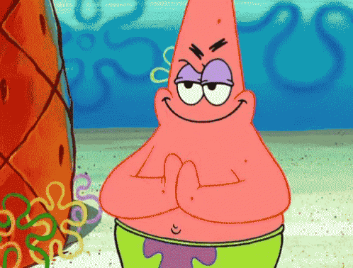 Patrick Star Smiling with Hands Folded