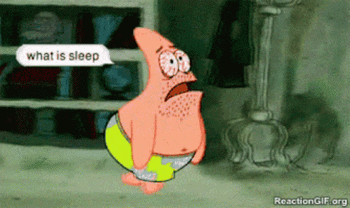 Patrick Star Speech Bubble Saying What Is Sleep GIF