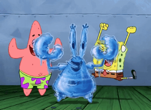 Patrick Star Spongebob And Mr. Krabs From Spongebob Squarepants Are Dancing GIF
