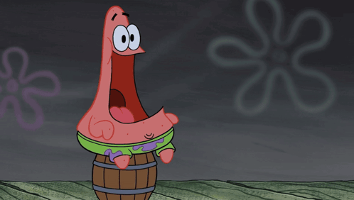 Patrick Star Standing on Barrel