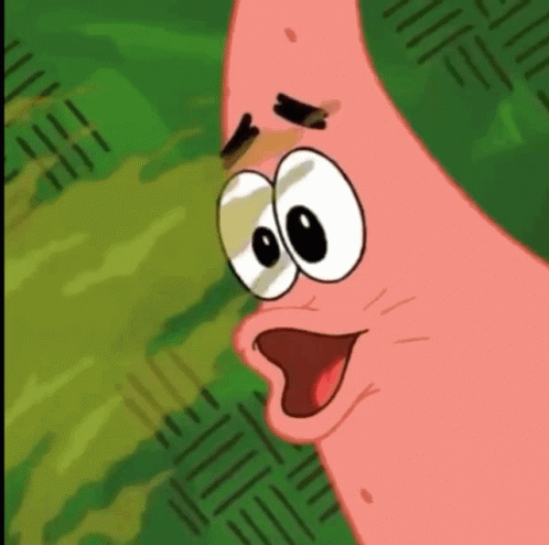 Patrick Star Surprised With Mouth Open GIF