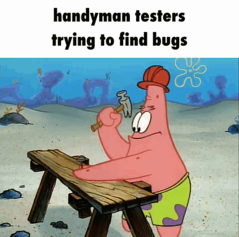 Patrick Star Working on Picnic Table
