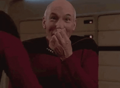 Patrick Stewart Laughing Goofy Meme GIF