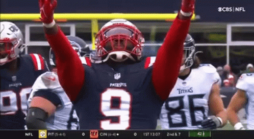Patriots Football Player Celebrating Touchdown