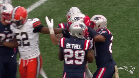 Patriots Hug Then Helmet Taps GIF