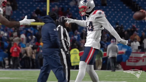 Patriots Kendrick Bourne Hand Shake Celebration GIF