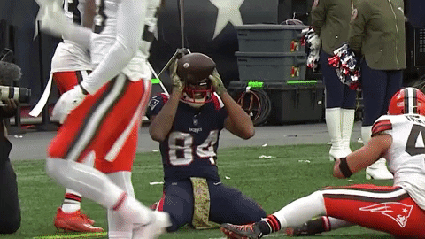 Patriots Kendrick Bourne Kneeling On The Field GIF