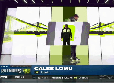 Patriots Pick Caleb Lomu on ESPN Screen