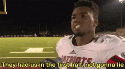 Patriots Player Talking to Reporter