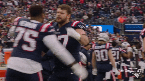 Patriots Teammate Hug GIF