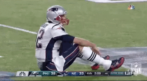 Patriots Tom Brady Sitting On The Field GIF