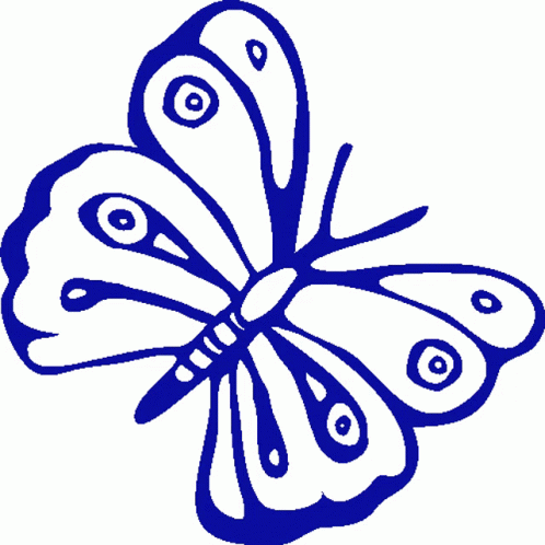 Patterned Blue Butterfly GIF