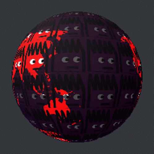 Patterned Red And Black Sphere GIF