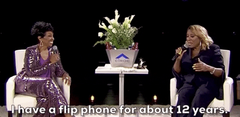 Patti Labelle Flip Phone About 12 Years GIF