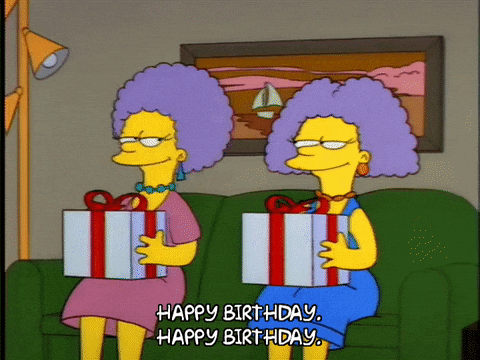 Patty And Selma Exchanging Birthday Presents GIF