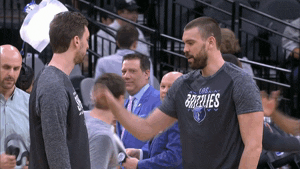 Pau Gasol Talking With Team Mate GIF