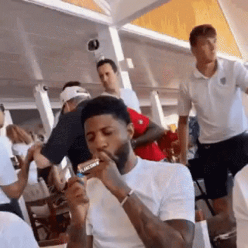 Paul George Smoke Cigar GIF