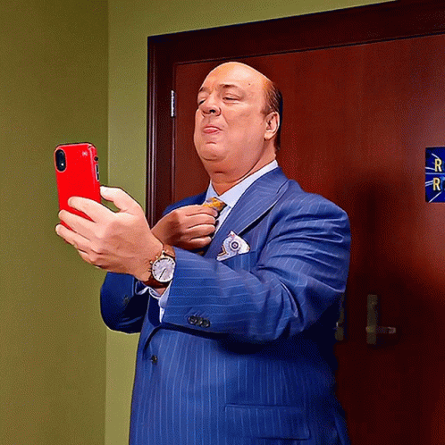Paul Heyman Cellphone Selfie GIF
