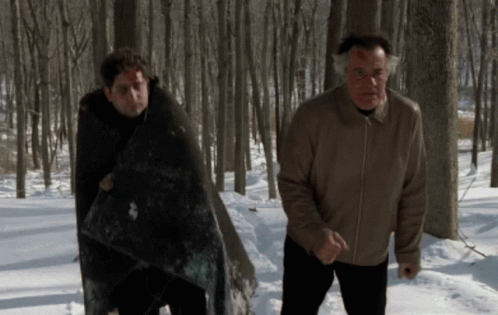 Paulie Walnuts And Christopher Walking On Snow GIF