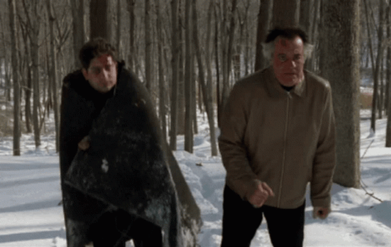 Paulie Walnuts And Christopher Walking On Snow GIF