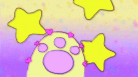 Paw Cute Purple Heart Stars GIF