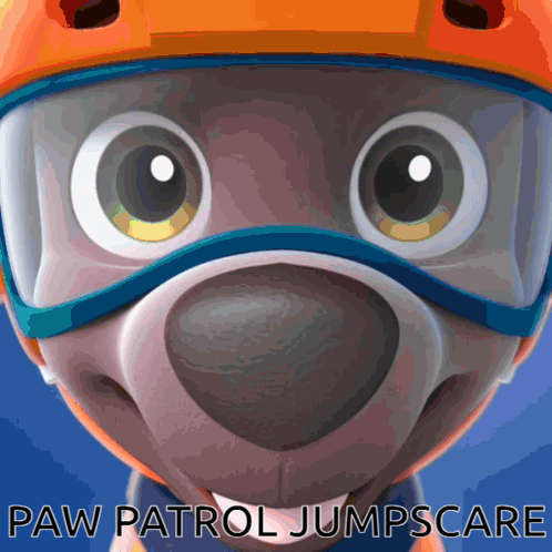 Paw Patrol Character In Goggles And Helmet GIF