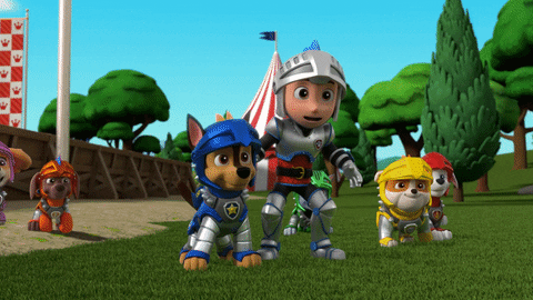 Paw Patrol Knights Happy Team GIF