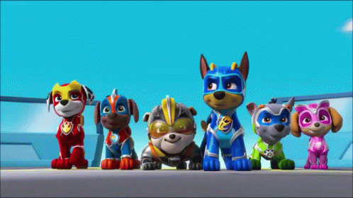 Paw Patrol Team Ready Neon Colors GIF