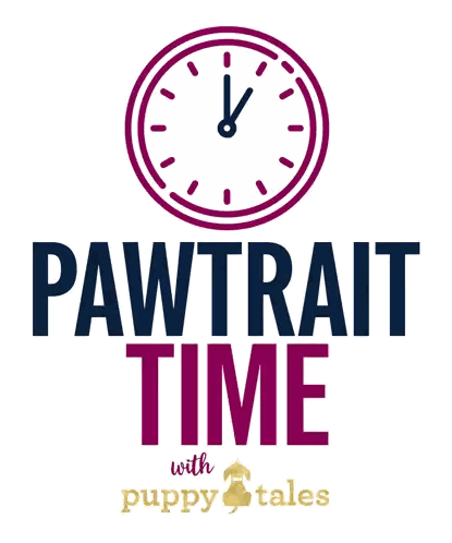 Pawtrait Time Logo With Puppy Tales