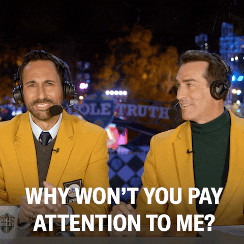 Pay Attention To Me Holey Moley Announcers GIF