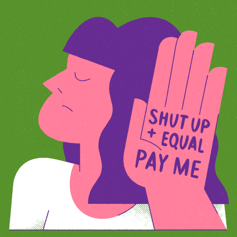 Pay Up Animated Woman Showing Her Palm GIF