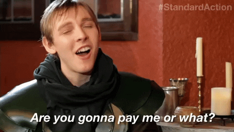 Pay Up Man In Leather Outfit GIF