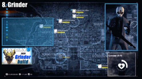 Payday 2 Grinder Build Screen With Map