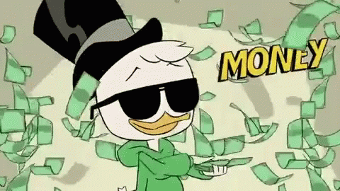 Payday Louie Duck Money Ducktales GIF