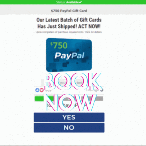 Paypal Gift Card Available To Book GIF