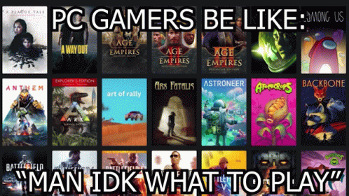 PC Gamers Be Like Among Us Man Idk What To Play