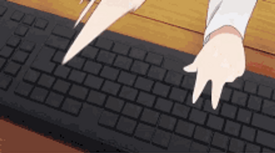 anime girl typing