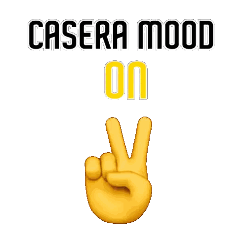 Peace Sign With Casera Mood Text