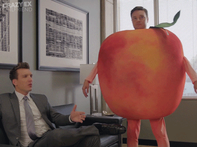 Funny Peach Suit Can't Sit GIF