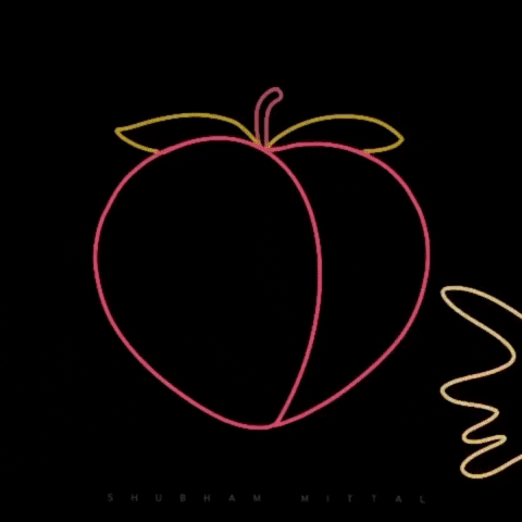 Minimalist Peach Getting Slapped Mobile Art GIF